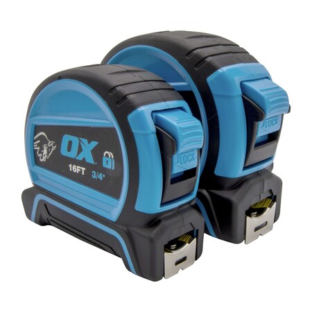 Ox Tools Trade Double Locking Tape Measure | 25ft/16ft / 8m/5m OX-T432301